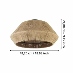 Style Boho-Chic-Luminaires Eglo Plafonnier Eglo ALDERNEY Noir, 1 lumière