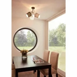 Lampes En Tissu-Luminaires Eglo Plafonnier Eglo ALMEIDA Noir, 3 lumières