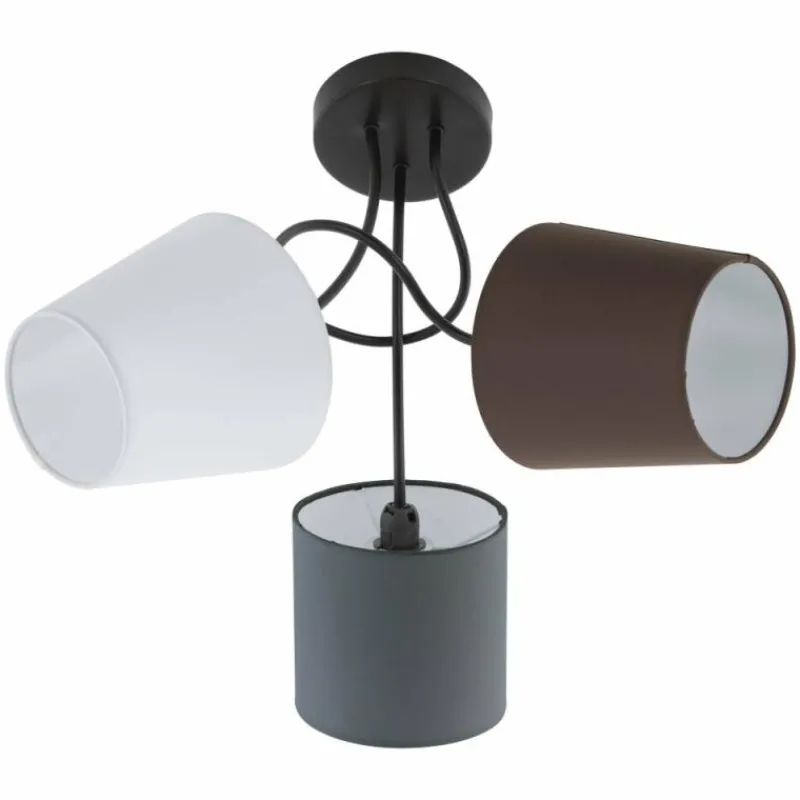 Lampes En Tissu-Luminaires Eglo Plafonnier Eglo ALMEIDA Noir, 3 lumières