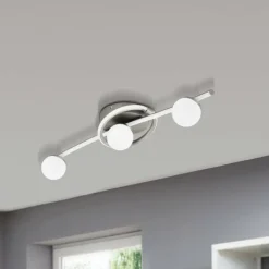 Luminaires Eglo Plafonnier Eglo AQUINO LED Nickel mat, 4 lumières* Éclairage Led