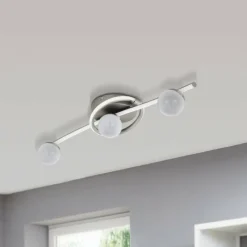 Luminaires Eglo Plafonnier Eglo AQUINO LED Nickel mat, 4 lumières* Éclairage Led