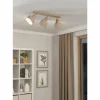 Lampes En Bois-Luminaires Eglo Plafonnier Eglo ARRECIFE Couleur bois, Nickel mat, 3 lumières