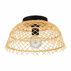 Style Boho-Chic-Luminaires Eglo Plafonnier Eglo AUSNBY Noir, 1 lumière