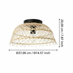 Style Boho-Chic-Luminaires Eglo Plafonnier Eglo AUSNBY Noir, 1 lumière
