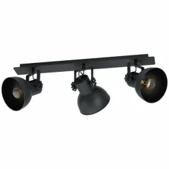 Lampes Industrielles-Luminaires Eglo Plafonnier Eglo BARNSTAPLE Noir, 3 lumières
