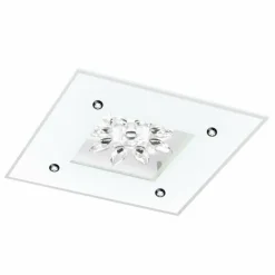 Luminaires Eglo Plafonnier Eglo BENALUA LED Aspect cristal, Blanc, 1 lumière