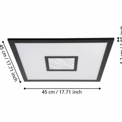 Luminaires Eglo Plafonnier Eglo BORDONARA LED Noir, Blanc, 1 lumière, Télécommandes* Éclairage Led