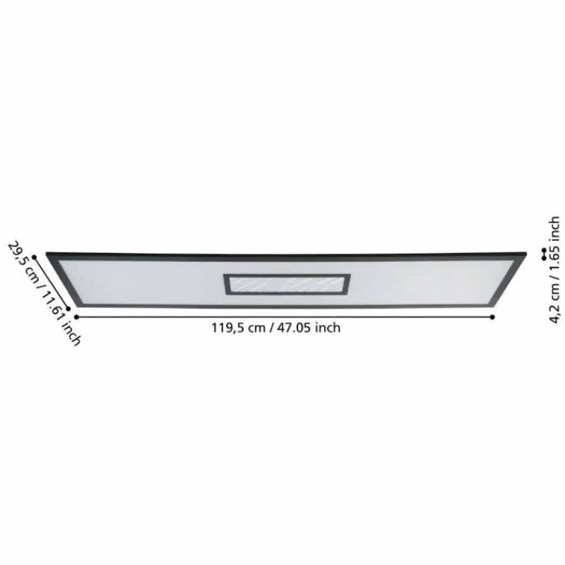 Luminaires Eglo Plafonnier Eglo BORDONARA LED Noir, Blanc, 1 lumière, Télécommandes* Éclairage Led