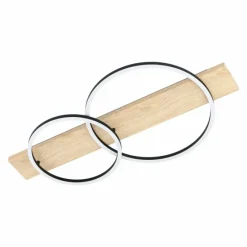 Lampes En Bois-Luminaires Eglo Plafonnier Eglo BOYAL LED Brun, Noir, 2 lumières