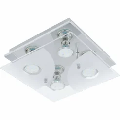 Luminaires Eglo Plafonnier Eglo CABI LED Chrome, 4 lumières