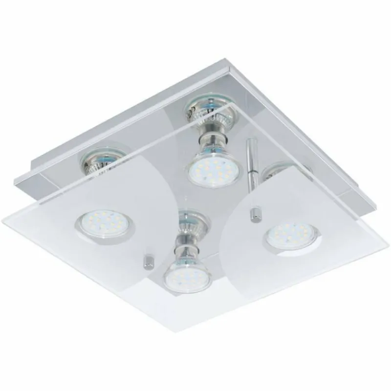 Luminaires Eglo Plafonnier Eglo CABI LED Chrome, 4 lumières