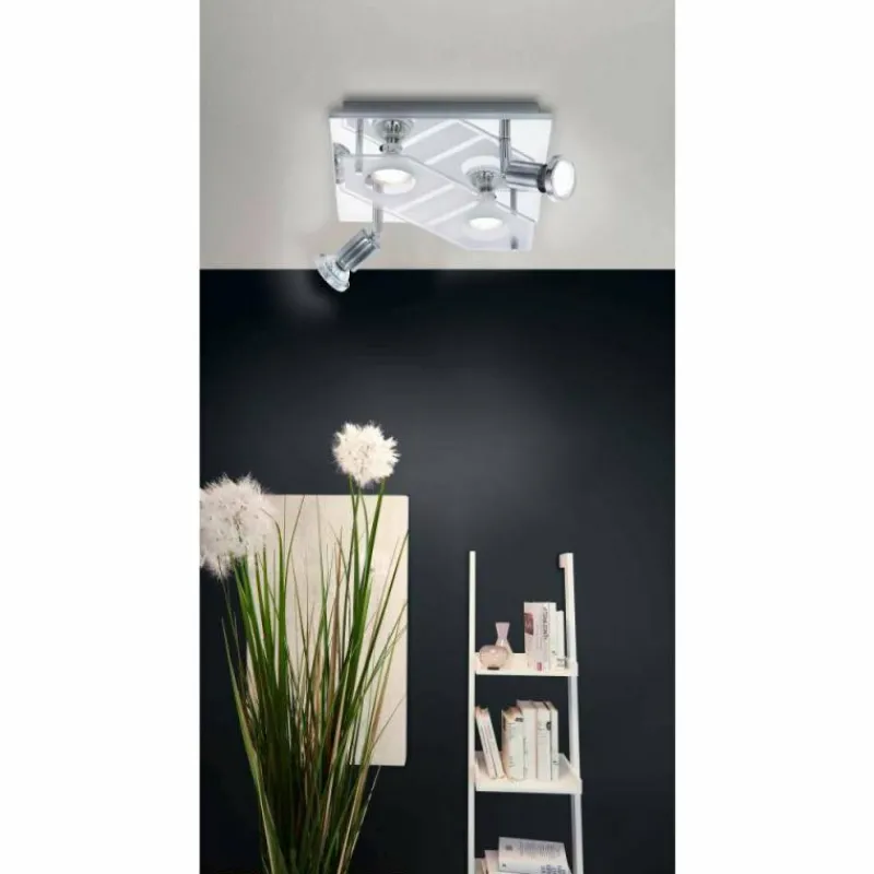 Luminaires Eglo Plafonnier Eglo CABO LED Chrome, 4 lumières