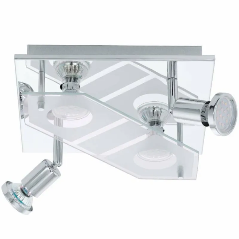 Luminaires Eglo Plafonnier Eglo CABO LED Chrome, 4 lumières