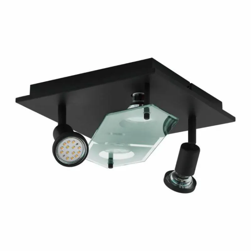 Luminaires Eglo Plafonnier Eglo CABO LED Noir, 4 lumières
