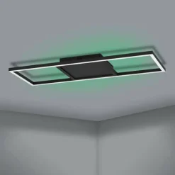 Luminaires Eglo Plafonnier Eglo CALAGRANO-Z LED Noir, 1 lumière, Changeur de couleurs