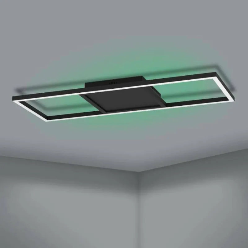 Luminaires Eglo Plafonnier Eglo CALAGRANO-Z LED Noir, 1 lumière, Changeur de couleurs