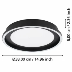 Luminaires Eglo Plafonnier Eglo CALAGRANO LED Noir, 2 lumières, Télécommandes* Éclairage Led