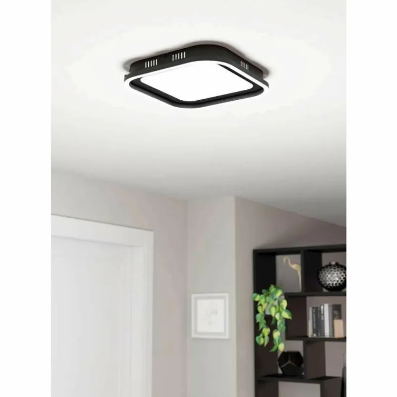 Luminaires Eglo Plafonnier Eglo CALAGRANO LED Noir, 2 lumières, Télécommandes* Éclairage Led