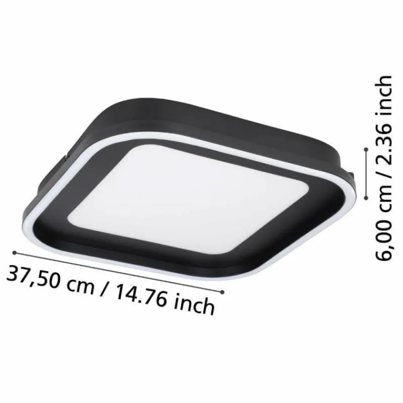 Luminaires Eglo Plafonnier Eglo CALAGRANO LED Noir, 2 lumières, Télécommandes* Éclairage Led