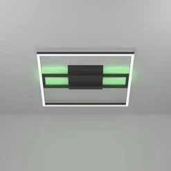 Luminaires Eglo Plafonnier Eglo CALAGRANO-Z LED Noir, 1 lumière, Changeur de couleurs