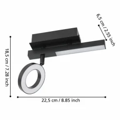 Luminaires Eglo Plafonnier Eglo CARDILLIO LED Noir, 2 lumières* Éclairage Led