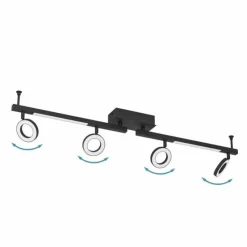 Luminaires Eglo Plafonnier Eglo CARDILLIO LED Noir, 6 lumières* Éclairage Led