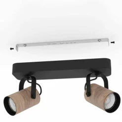 Luminaires Eglo Plafonnier Eglo CAYUCA LED Noir, 2 lumières* Éclairage Led