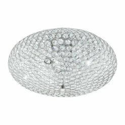 Luminaires Eglo Plafonnier Eglo CLEMENTE Chrome, Aspect cristal, 3 lumières* Plafonniers