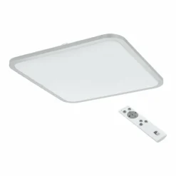 Luminaires Eglo Plafonnier EGLO COGOLETO LED Argenté, Blanc, 1 lumière, Télécommandes* Éclairage Led