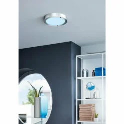 Luminaires Eglo Plafonnier EGLO connect FUEVA-C LED Chrome, 1 lumière, Changeur de couleurs