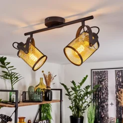 Luminaires Scandinaves-hofstein Plafonnier Eglo DELLOW Noir, 2 lumières