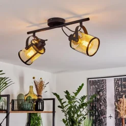 Luminaires Scandinaves-hofstein Plafonnier Eglo DELLOW Noir, 2 lumières