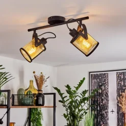 Luminaires Scandinaves-hofstein Plafonnier Eglo DELLOW Noir, 2 lumières