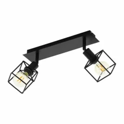 Lampes Industrielles-Luminaires Eglo Plafonnier Eglo ELDRICK Noir, 2 lumières
