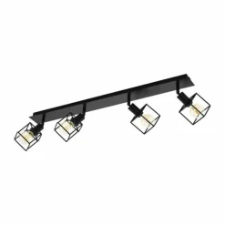 Lampes Industrielles-Luminaires Eglo Plafonnier Eglo ELDRICK Noir, 4 lumières