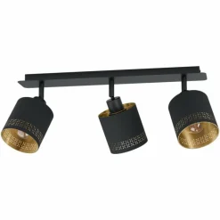 Lampes En Tissu-Luminaires Eglo Plafonnier Eglo ESTEPERRA Noir, 3 lumières