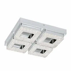 Luminaires Eglo Plafonnier Eglo FRADELO LED Chrome, Aspect cristal, 4 lumières* Éclairage Led