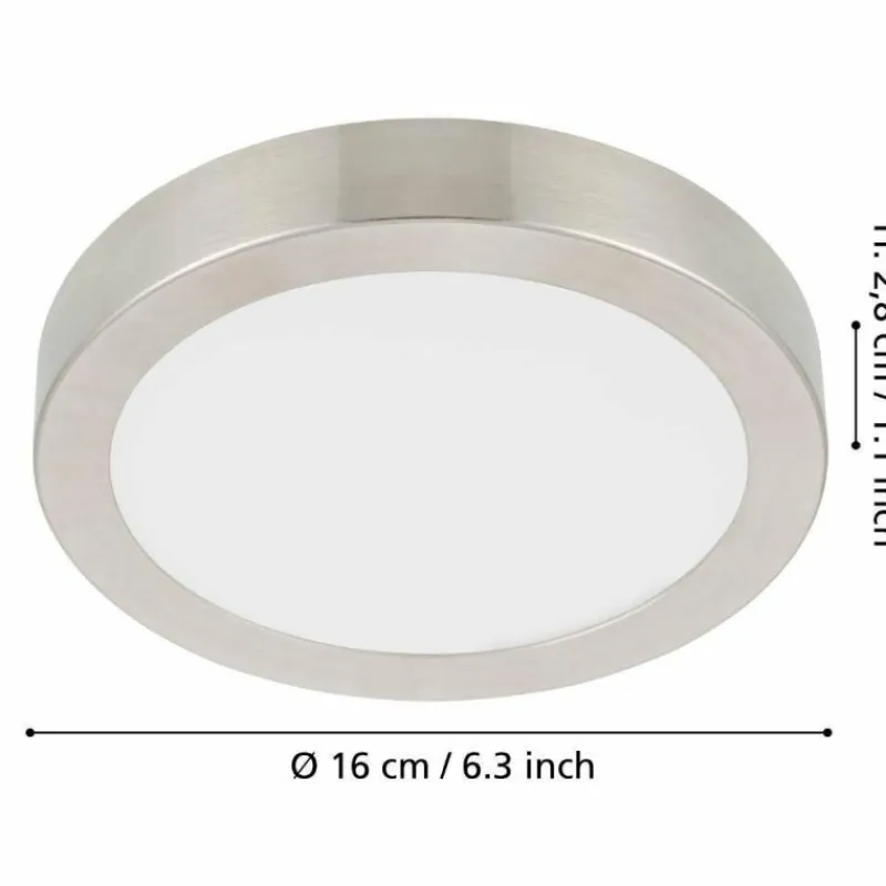 Luminaires Eglo Plafonnier Eglo FUEVA LED Nickel mat, 1 lumière* Éclairage Led