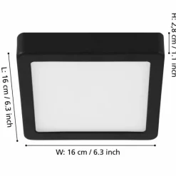 Luminaires Eglo Plafonnier Eglo FUEVA LED Noir, 1 lumière* Éclairage Led