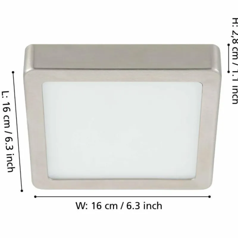 Luminaires Eglo Plafonnier Eglo FUEVA LED Nickel mat, 1 lumière* Éclairage Led