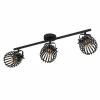 Luminaires Eglo Plafonnier Eglo GIRONA Laiton, Noir, 3 lumières* Spots Et Projecteurs
