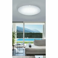 Luminaires Eglo Plafonnier Eglo GIRON-S LED Blanc, 1 lumière, Télécommandes* Éclairage Led