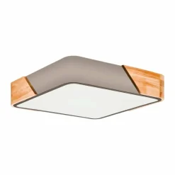 Lampes En Bois-Luminaires Eglo Plafonnier Eglo GRIMALDINO Bois clair, Taupe, 2 lumières