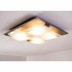 Luminaires Eglo Plafonnier Eglo GUADIANO LED Nickel mat, 4 lumières