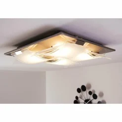 Luminaires Eglo Plafonnier Eglo GUADIANO LED Nickel mat, 4 lumières