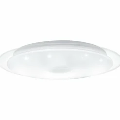 Luminaires Eglo Plafonnier EGLO LANCIANO LED Transparent, Blanc, 1 lumière, Télécommandes* Éclairage Led