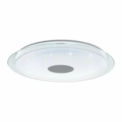 Luminaires Eglo Plafonnier Eglo LANCIANO-Z LED Transparent, Blanc, 1 lumière, Changeur de couleurs