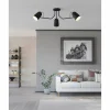 Luminaires Eglo Plafonnier Eglo LORETO Noir, Blanc, 3 lumières* Plafonniers