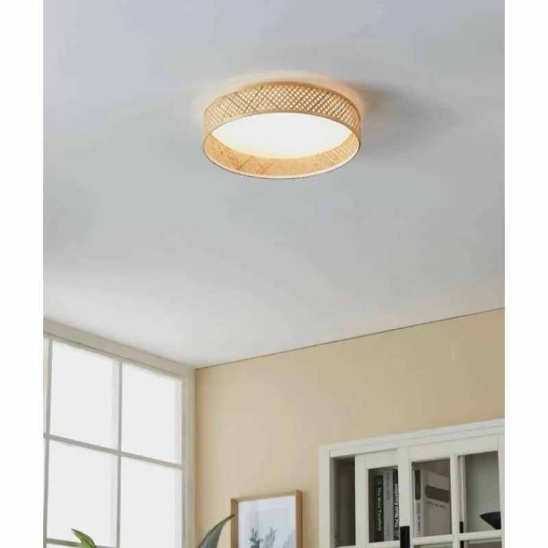 Style Boho-Chic-Luminaires Eglo Plafonnier Eglo LUPPINERIA LED Blanc, 1 lumière
