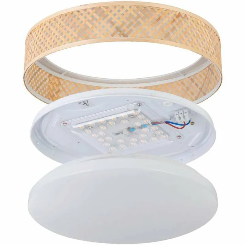 Style Boho-Chic-Luminaires Eglo Plafonnier Eglo LUPPINERIA LED Blanc, 1 lumière